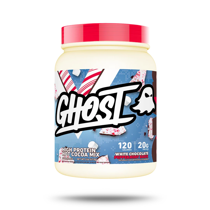 GHOST® HIGH PROTEIN HOT COCOA | WHITE CHOCOLATE PEPPERMINT BARK