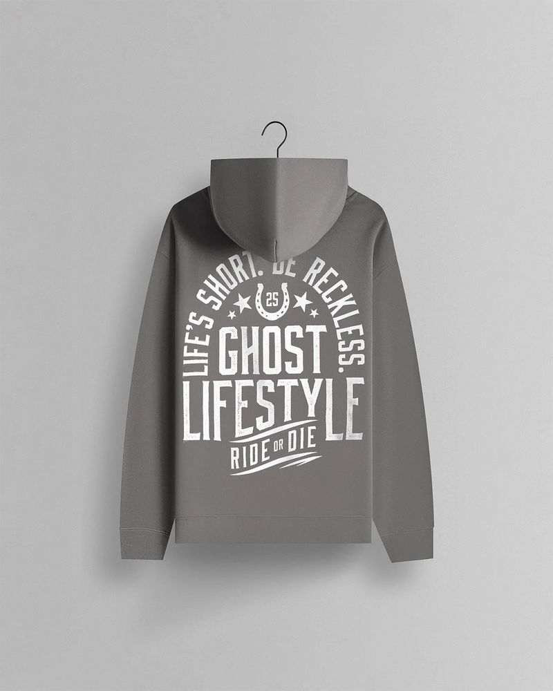 GHOST® RIDE OR DIE HOODIE | FADED GREY