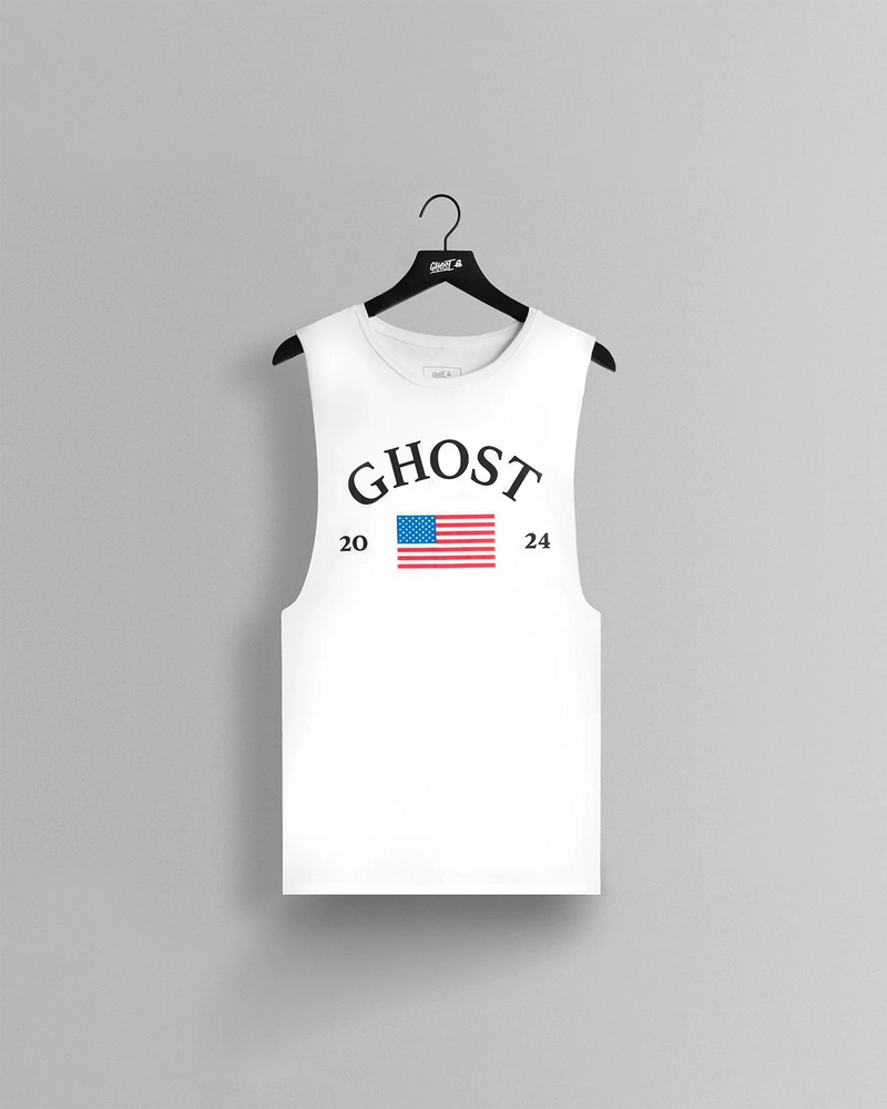 GHOST® USA SLEEVELESS TEE | WHITE